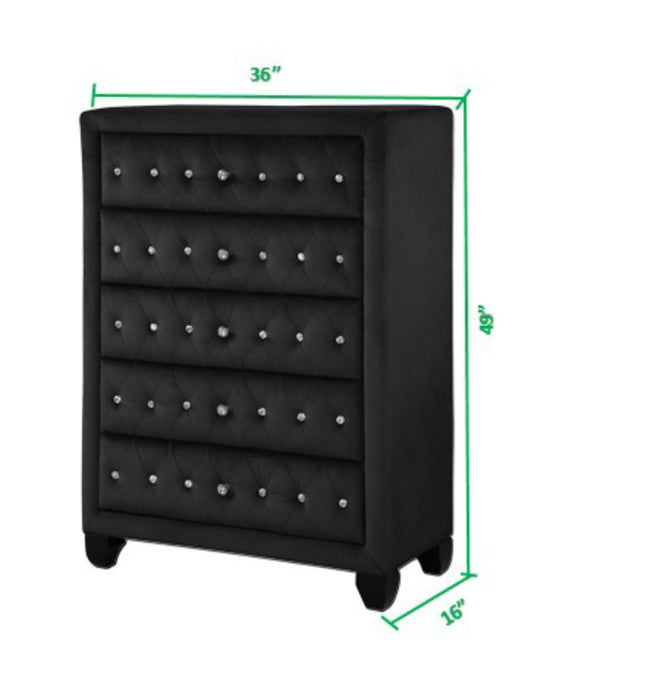 Galaxy Home Sophia Crystal Chest in Black