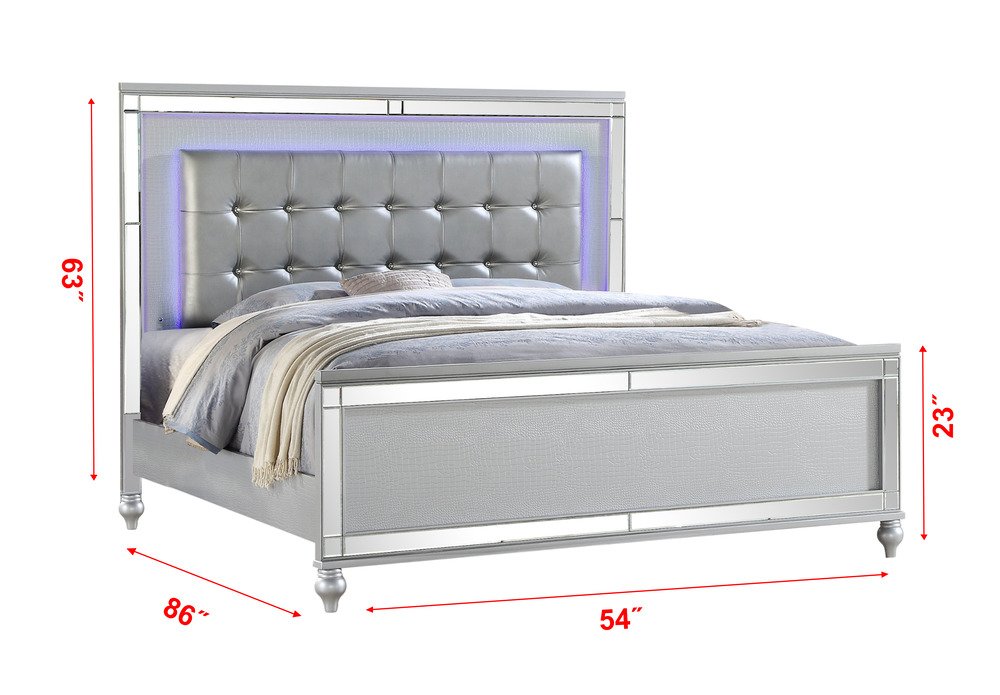 Galaxy Home Sterling Full Bed in Silver